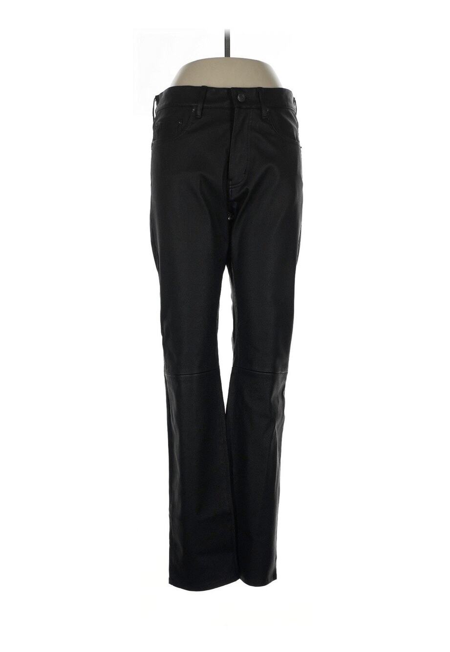 teddy vonranson leather Pants Jeans High Waist Bootcut Black 31